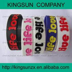 one inch wide silicone bracelet debossed