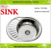 Round single bowl single drain vegetable sink