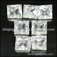 Grade AAAAA cubic zirconia gemstones white and Square princess cut shape