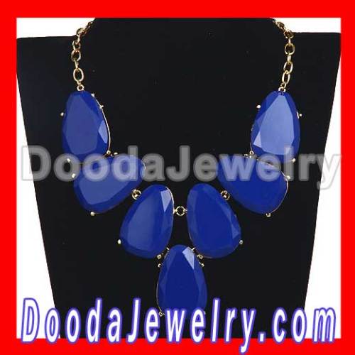 Dark Blue Chunky Resin Teardrop Choker Necklace Wholesale