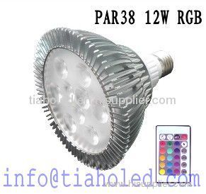 led rgb par38 12w led e27 led dimmable led rgb lamp remote controller IR DMX