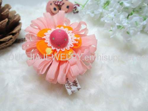 Children Hair accessories, Children Hair ornament Fancy Handmade BYFJ1102 Flower Fabric Hair Clip, Hairpin, Hair Grip