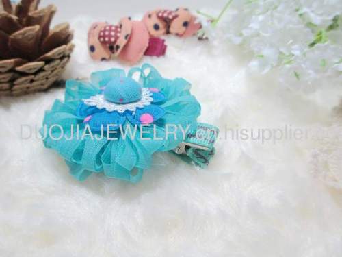 Children Hair accessories, Children Hair ornament Fancy Handmade BYFJ1102 Flower Fabric Hair Clip, Hairpin, Hair Grip