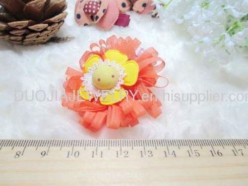 Children Hair accessories, Children Hair ornament Fancy Handmade BYFJ1102 Flower Fabric Hair Clip, Hairpin, Hair Grip