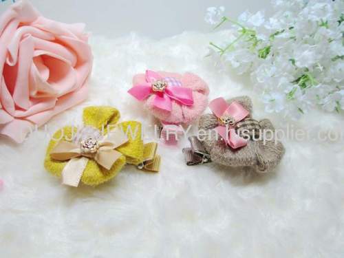 Children Hair accessories, Children Hair ornament Fancy Handmade BYFJ1103 Flower Fabric Hair Clip, Hairpin, Hair Grip