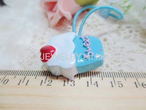 Children Hair accessories, Children Hair ornament 2012 New DBFS1108 sweet cake Hair Rubber Band /Hair Elastic Band