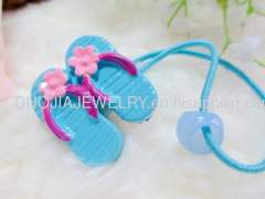 DBFS1109 lovely slipper Shape Hair Rubber Band with Resin