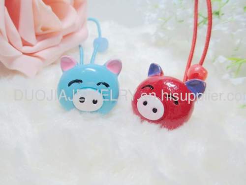 Children Hair accessories, Children Hair ornament Fancy DBFS1112Pig Shape Hair Rubber Band /Hair Elastic Band