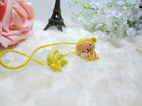 Children Hair accessories, Children Hair ornament SBFS1102 Monkey eating Banana Hair Rubber Bands/Hair Elastic Band