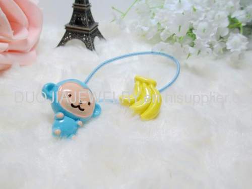 Children Hair accessories, Children Hair ornament SBFS1102 Monkey eating Banana Hair Rubber Bands/Hair Elastic Band