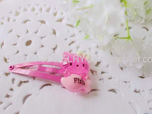 Handmade ZBBJ018 Cute cat eating fish BB Hairpin/Hair Clip/Hair Grip for girls