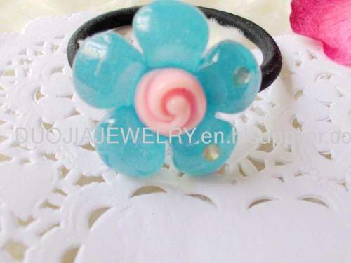 Hair accessories, Hair ornament DFS005 Flower Shape Resin Hair Rubber Bands, Hair Elastic Bands