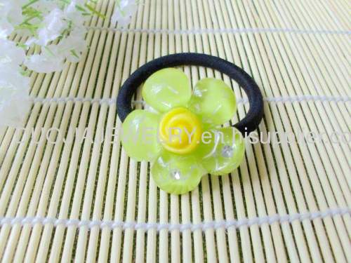 Hair accessories, Hair ornament DFS005 Flower Shape Resin Hair Rubber Bands, Hair Elastic Bands