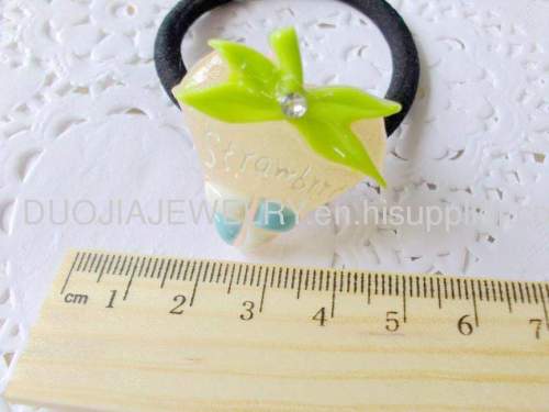 Children Hair accessories, Children Hair ornament DFS006 Fruit Shape Hair Rubber Bands, Hair Elastic Bands with resin