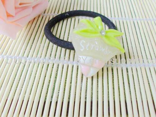 Children Hair accessories, Children Hair ornament DFS006 Fruit Shape Hair Rubber Bands, Hair Elastic Bands with resin