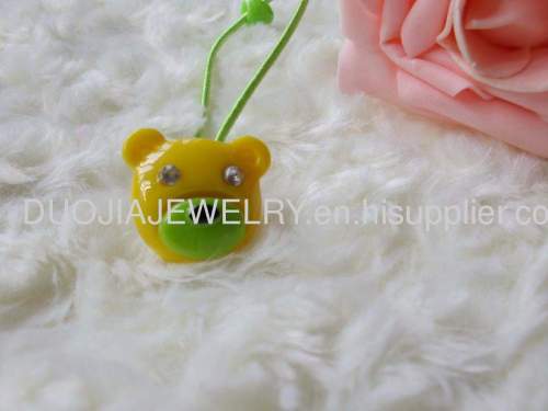 Bear Hair Rubber Bands with Resin Design/Hair Elastic Band