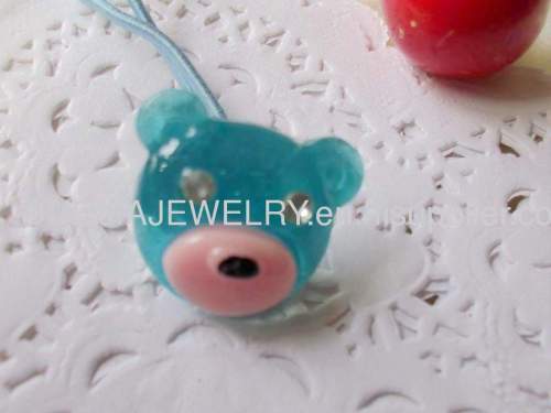 Fancy Handmade DFS007 Lovely Bear Hair Rubber Bands with Resin Design Children Hair accessories, Children Hair ornament