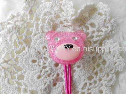 Fancy Handmade DFS007 Lovely Bear Hair Rubber Bands with Resin Design Children Hair accessories, Children Hair ornament