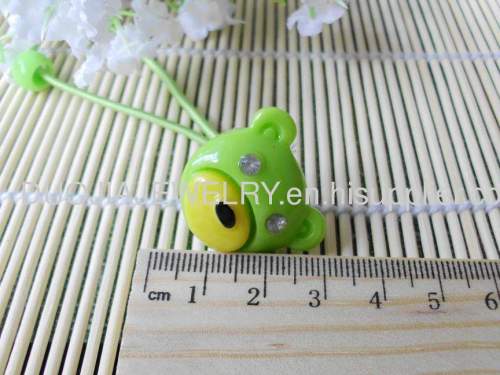 Fancy Handmade DFS007 Lovely Bear Hair Rubber Bands with Resin Design Children Hair accessories, Children Hair ornament