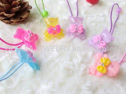 Children Hair accessories, Children Hair ornament Fashionable DFS008 Lovely Bear Hair Rubber Band with Resin