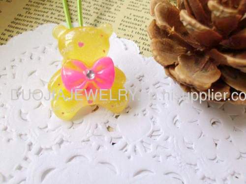 Children Hair accessories, Children Hair ornament Fashionable DFS008 Lovely Bear Hair Rubber Band with Resin