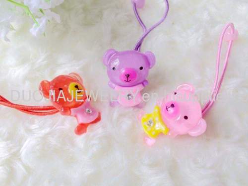 Latest DFS009 Cute Bear Hair Rubber Bands with Resin Design Children Hair accessories, Children Hair ornament