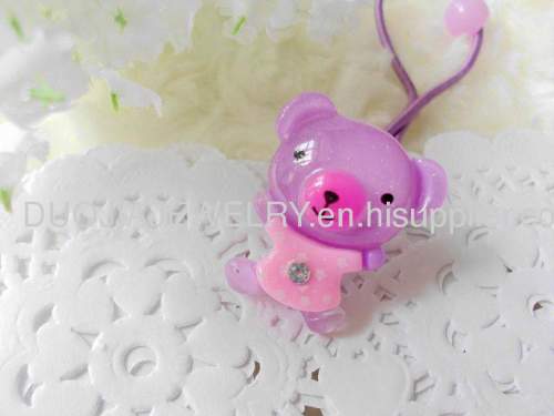 Latest DFS009 Cute Bear Hair Rubber Bands with Resin Design Children Hair accessories, Children Hair ornament