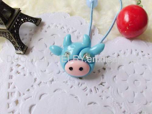 Handmade DFS014 Lovely Cattle Head Shape Resin Hair Rubber Band Children Hair accessories, Children Hair ornament