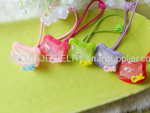 Fancy Handmade DFS019 Kitty Cat Shape ResinChildren Hair accessories, Children Hair ornament d /Hair Elastic Band