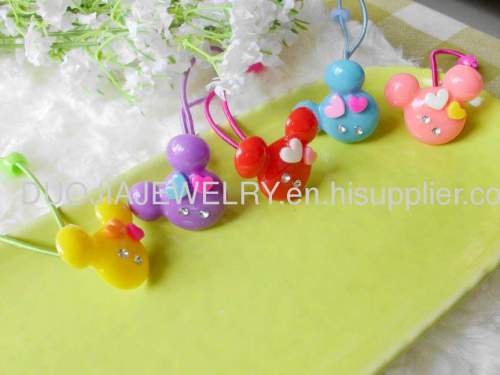 Children Hair accessories, Children Hair ornament Handmade DFS021 Cute Mickey Head Resin Hair Rubber Band