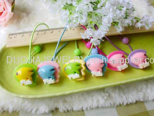 Children Hair accessories, Children Hair ornament DFS022 Cute Fish Shape Resin Hair Rubber Band /Hair Elastic Band