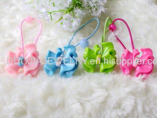 Children Hair accessories, Children Hair ornament Beautiful DFS025 Bowknot Resin Hair Rubber Band /Hair Elastic Band