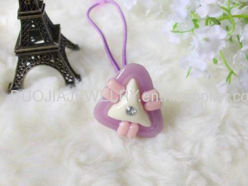 Children Hair accessories, Children Hair ornament DFS028 Lovely Triangle Resin Hair Rubber Band /Hair Elastic Band