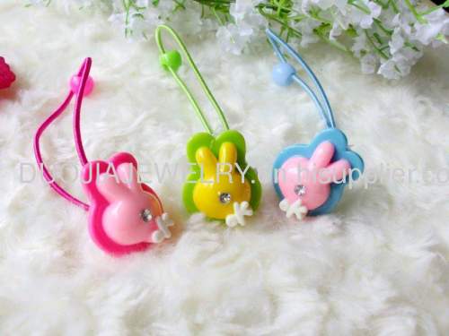 Children Hair accessories, Children Hair ornament DFS029 Cute Rabbit Shape Resin Hair Rubber Band /Hair Elastic Band