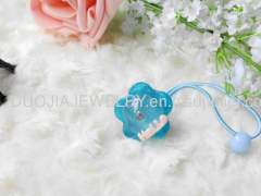 Children Hair accessories, Children Hair ornament DFS035 Flower Shape Resin Rubber Band /Hair Elastic Band for Girls