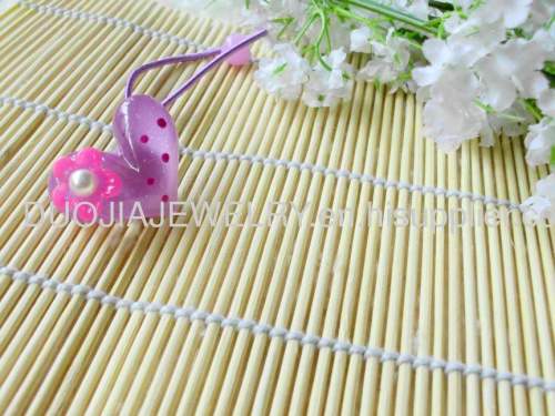 Children Hair accessories, Children Hair ornament DFS039 Heart Shape Resin Rubber Band /Hair Elastic Band for Girls