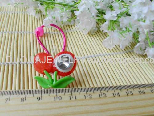 Children Hair accessories, Children Hair ornament DFS040 Fruit Shape Resin Rubber Band /Hair Elastic Band for Girls