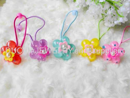 Children Hair accessories, Children Hair ornament DFS042 Flower Shape Resin Rubber Band /Hair Elastic Band for Girls