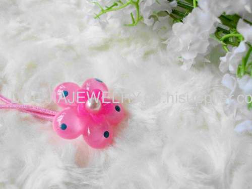 Children Hair accessories, Children Hair ornament DFS042 Flower Shape Resin Rubber Band /Hair Elastic Band for Girls