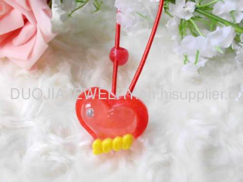 Children Hair accessories, Children Hair ornament Handmade DFS043 Attractive heart Resin Rubber Band