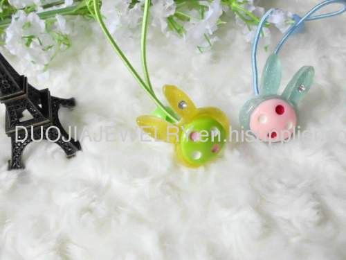 Children Hair accessories, Children Hair ornament Handmade DFS044 Attractive Rabbit Resin Rubber Band /Hair Elastic Band