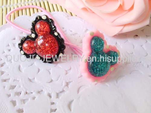 Children Hair accessories, Children Hair ornament SBDFS001 MICKEY Shape Resin Hair Rubber Bands, Hair Elastic Bands