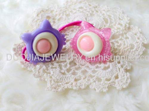 Children Hair accessories, Children Hair ornament SBDFS003 Lovely Cat Shape Resin Hair Rubber Bands/Hair Elastic Bands