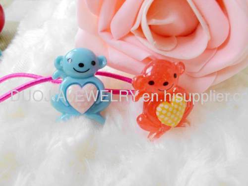 Children Hair accessories, Children Hair ornament SBDFS004 Lovely Monkey Resin Hair Rubber Bands/Hair Elastic Bands