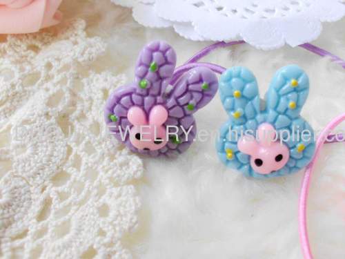 Rabbit Shape Resin Hair Rubber Bands/Hair Elastic Bands