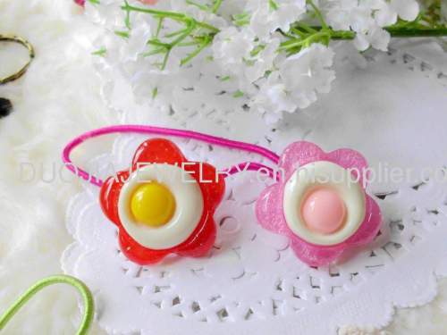 Hair Rubber Bands with Resin Design/Hair Elastic Bands