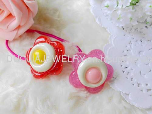 Children Hair accessories, Children Hair ornament SBDFS014 Flower Shape Resin Hair Rubber Bands /Hair Elastic Bands