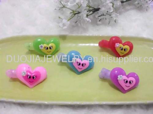 Fashion BBJ012 Attractive Heart Resin Duck Mouth Hairpin/Hair Clip Children Hair accessories, Children Hair ornament