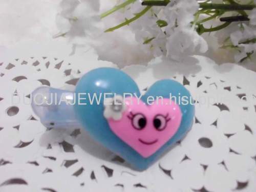 Fashion BBJ012 Attractive Heart Resin Duck Mouth Hairpin/Hair Clip Children Hair accessories, Children Hair ornament