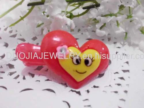 Fashion BBJ012 Attractive Heart Resin Duck Mouth Hairpin/Hair Clip Children Hair accessories, Children Hair ornament